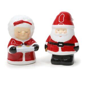VINTAGE Hallmark Christmas Santa & Mrs. Claus Ceramic Salt & Pepper Shakers